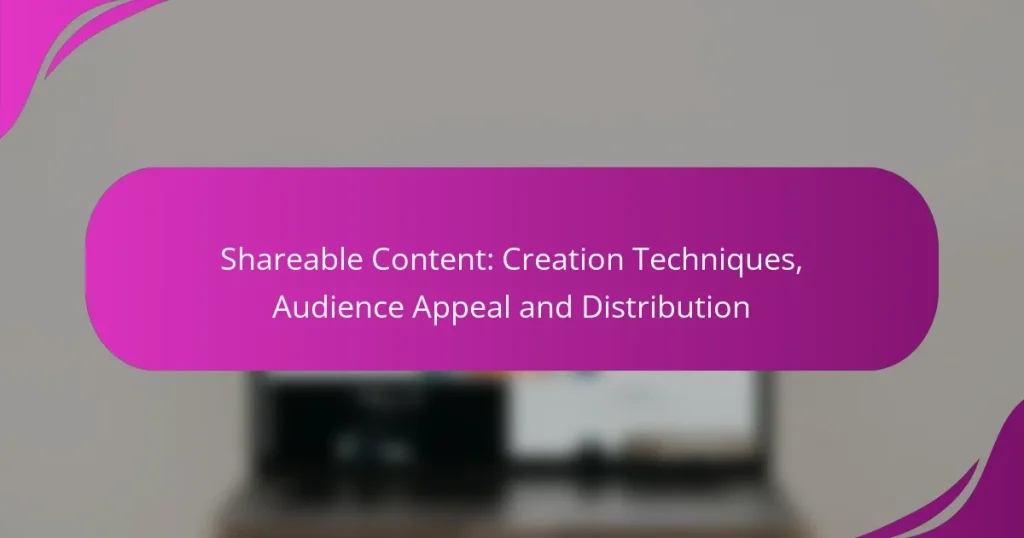 Shareable Content: Creation Techniques, Audience Appeal and Distribution