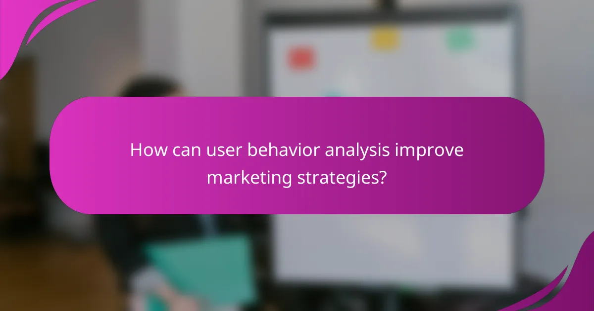 How can user behavior analysis improve marketing strategies?