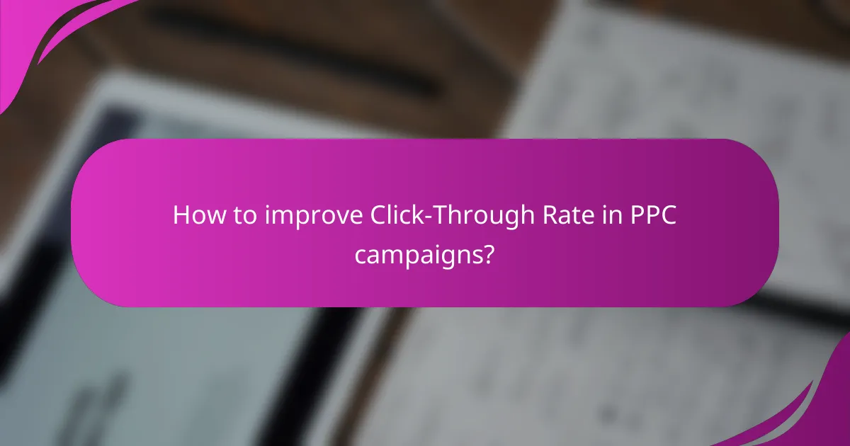 How to improve Click-Through Rate in PPC campaigns?