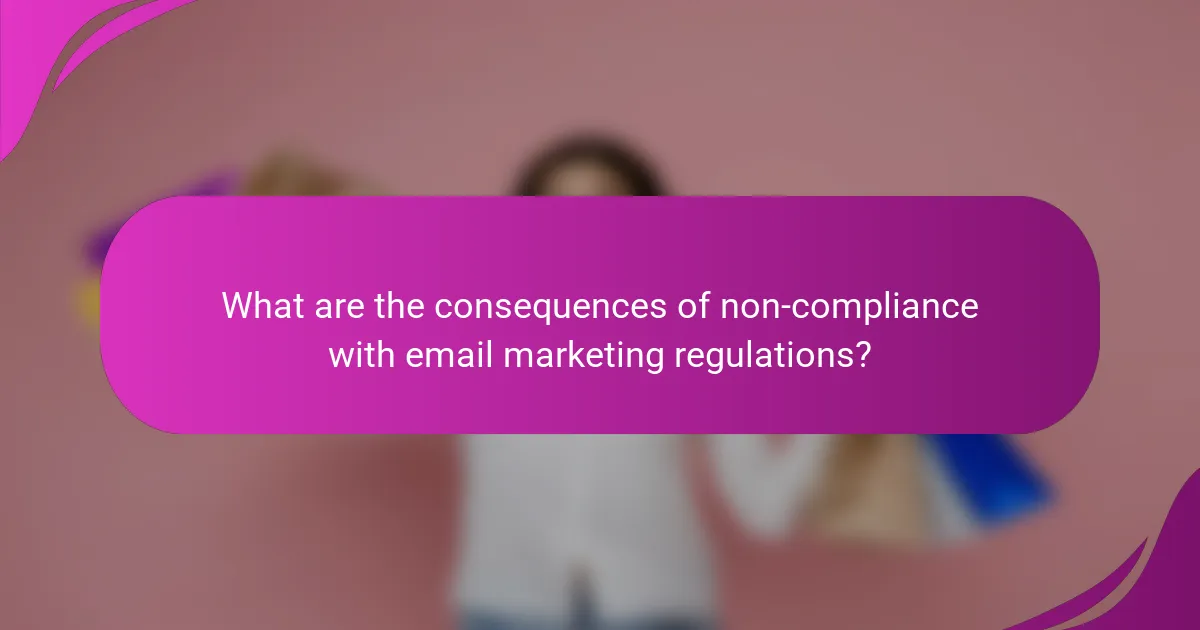 What are the consequences of non-compliance with email marketing regulations?