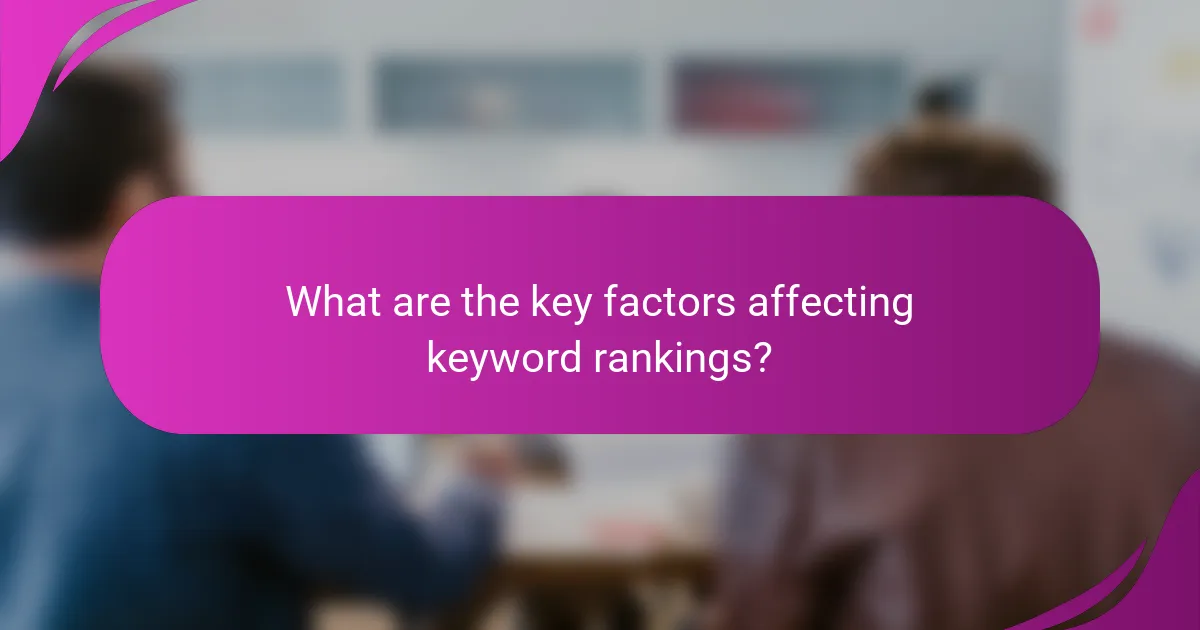 What are the key factors affecting keyword rankings?