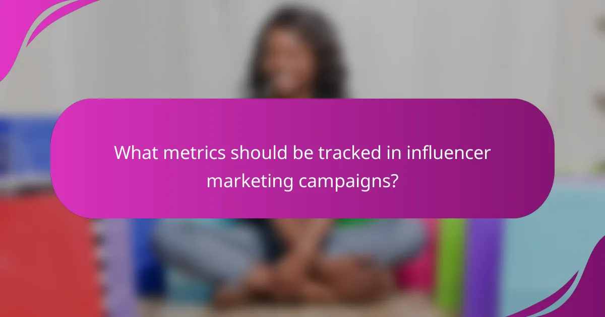 What metrics should be tracked in influencer marketing campaigns?